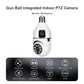 White indoor PTZ security bulb camera with dual lenses and E27 screw base