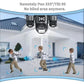 Triple-lens wireless PTZ security camera with remote pan and tilt range