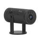 Black tabletop WiFi monitoring camera front view with lens and control buttons