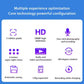 WiFi security camera feature infographic with HD, audio, and rotation icons