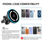 Black magnetic car wireless phone charger holder with glowing ring and cable