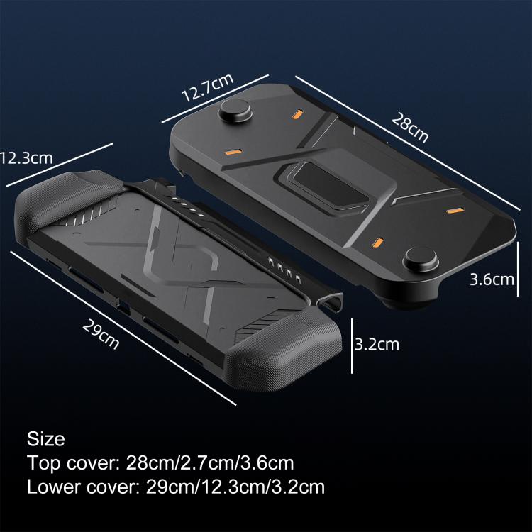 Mecha-style protective case for Nintendo Switch 2, black TPU shell with textured grip
