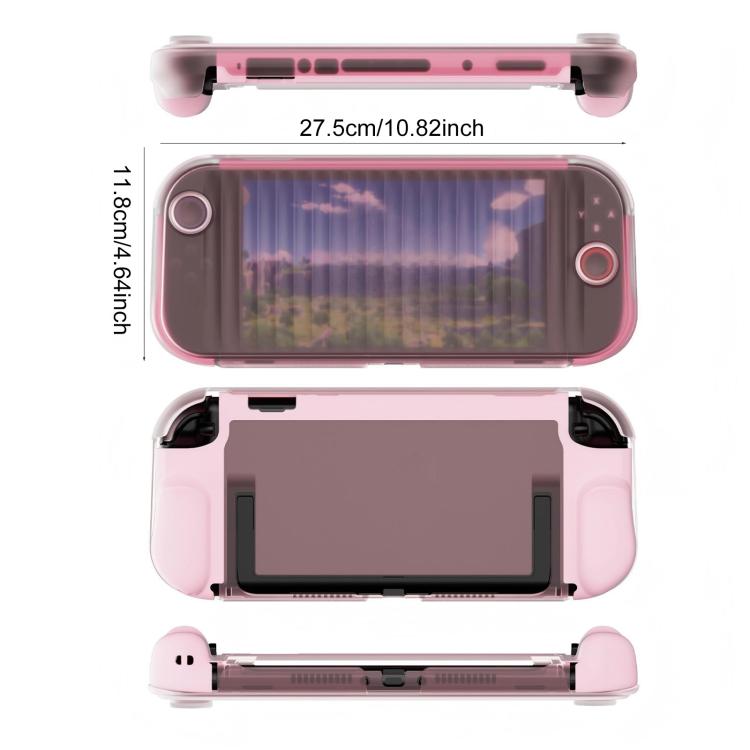 Pink TPU protective case with front cover, showing side buttons and viewing window