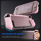Pink TPU protective case with textured transparent shield and cutouts for Switch console