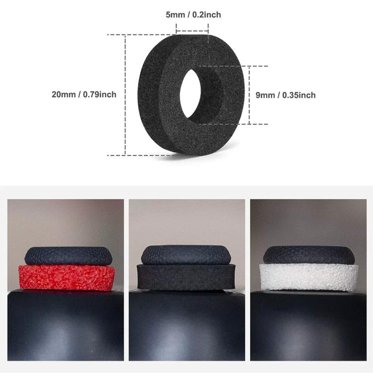 Silicone aiming ring size measurement with thickness and diameter markings