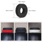 Black soft silicone aiming ring with size markings and red and white ring examples