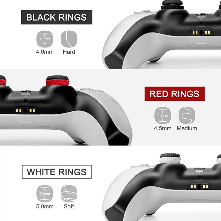 Aiming rings in black, red, and white shown on a game controller