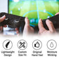 Hands adjusting sponge aiming rings on black game controllers