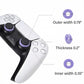 Aiming precision rings on controller thumbsticks with purple accent and size callouts