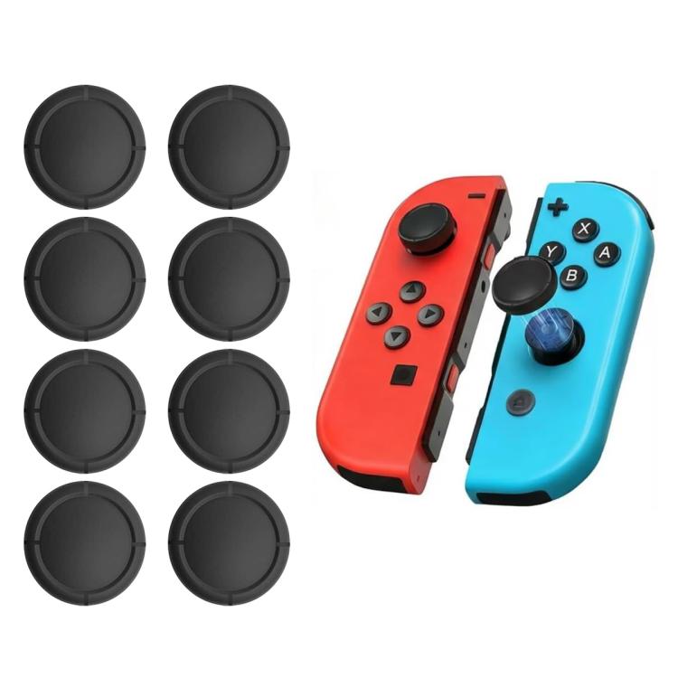 Set of eight black joystick thumb grip caps for game controllers