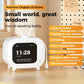 White AI robot TV toy with dual antennas and a dark display showing time
