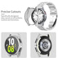 Silver watch band and TPU case with cutouts for buttons and rear sensors
