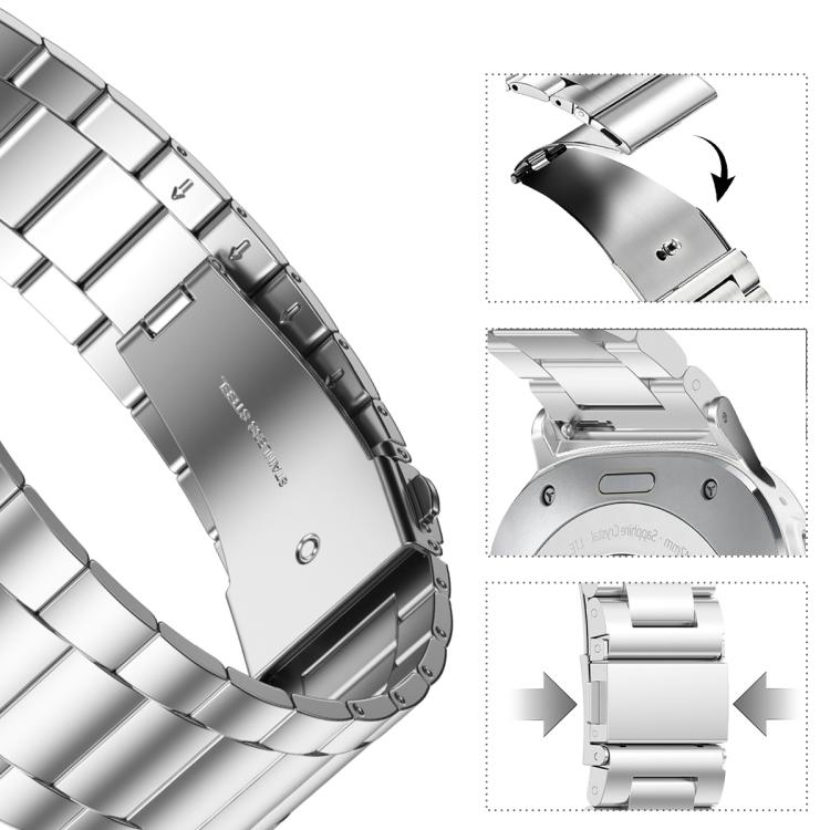 Stainless steel watch band clasp and adjustable links
