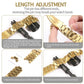 Gold stainless steel watch band with a link remover tool for adjusting the length