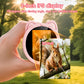 Pink kids digital monocular telescope with bear-ear design and a lit display screen