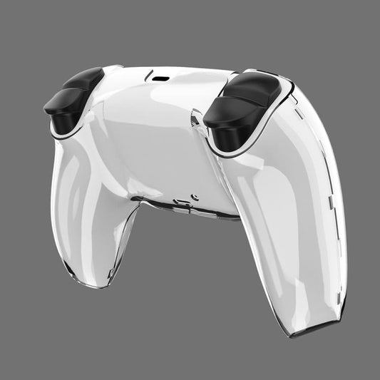 Clear crystal PS5 controller case shell, curved full cover with thumbstick openings