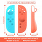 Silicone Joy-Con protective case set size and dimensions diagram for two shells