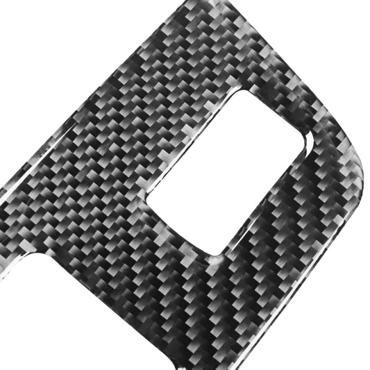 Carbon fiber window control panel sticker with large rectangular cutout, black and gray