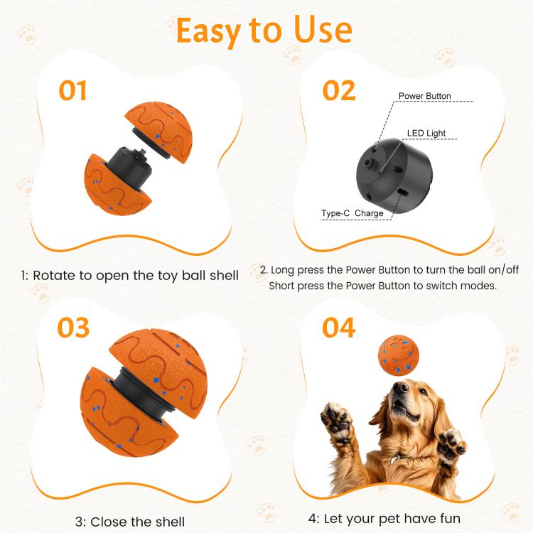O15 Smart Automatic Pet Toy Ball Dog Training, Diameter 80mm