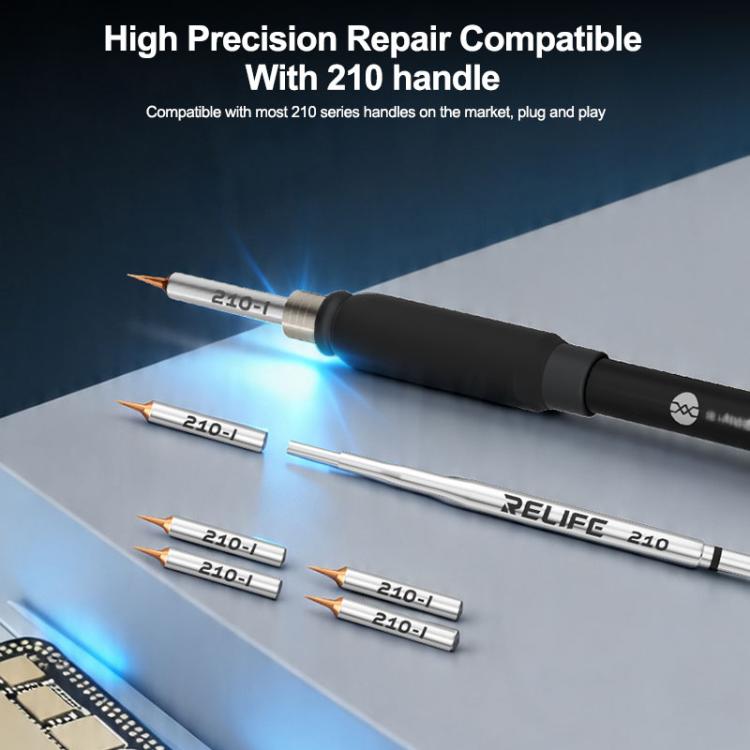 Relife 210 soldering tip set compatible with 210 handle, fine conical copper points