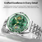 JOYROOM JR-FV2 Pro smartwatch with green chronograph-style dial and silver metal bracelet
