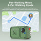 Green pet GPS camera with front lens shown on a route map graphic