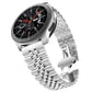 Stainless steel five-bead watch strap, silver metal band with clasp