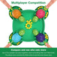 Green turtle bean-eating game tray with colorful shell turtles and yellow beads