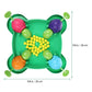 Green turtle bean-eating game tray with six colorful turtle shells and yellow beads