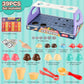 Ice cream DIY play set with tray, cones, scoops, sprinkles, and 39 included pieces