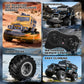 Remote-control amphibious armored vehicle feature collage showing rubber tires and waterproof remote