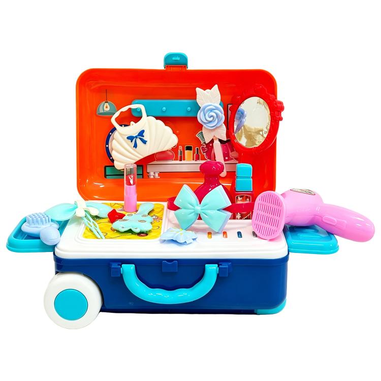 Simulation Plastic Pretend Play Pull Rod Box, Tools, Kitchen, Doctors, Beauty