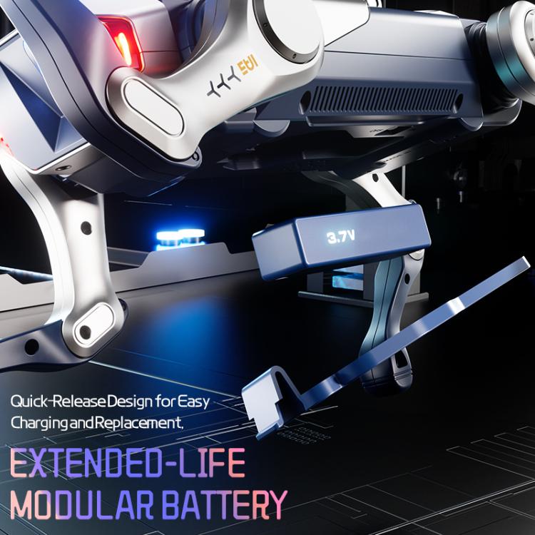 Robot dog battery module area, white and dark blue body with blue LED glow
