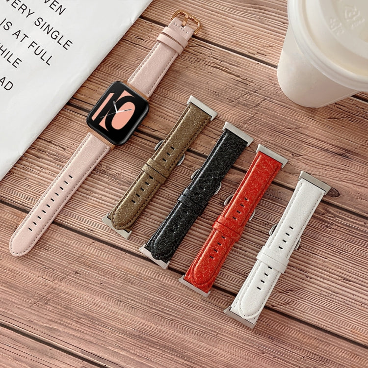 Assorted shell-texture watch straps in pink, brown, black, red, and white
