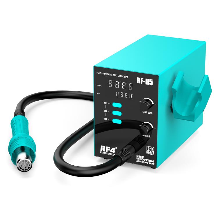 RF4 RF-H5 hot air rework station with attached hot air gun and display
