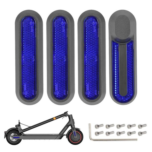 4 in 1 Electric Scooter Wheel Decorative Side Cover Plastic Block Reflective Strip with Screws, For Xiaomi Mijia M365 Pro / Pro 2 / 1S