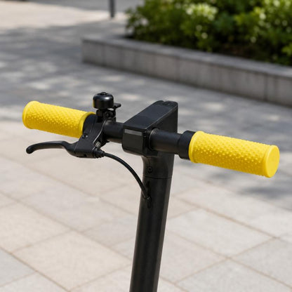 Scooter handlebar silicone anti-slip covers, yellow textured grips