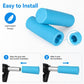Blue silicone anti-slip handlebar covers with open ends and textured grip surface