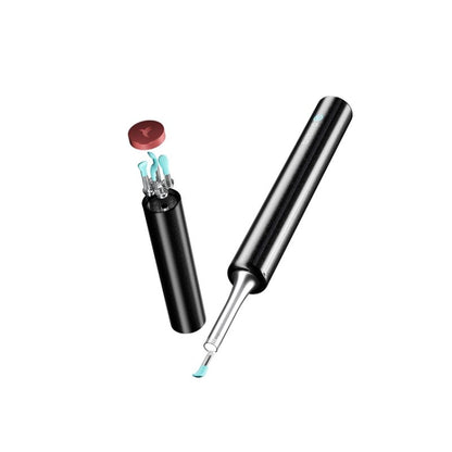 Black wireless visual ear-cleaning spoon with detachable probe tip