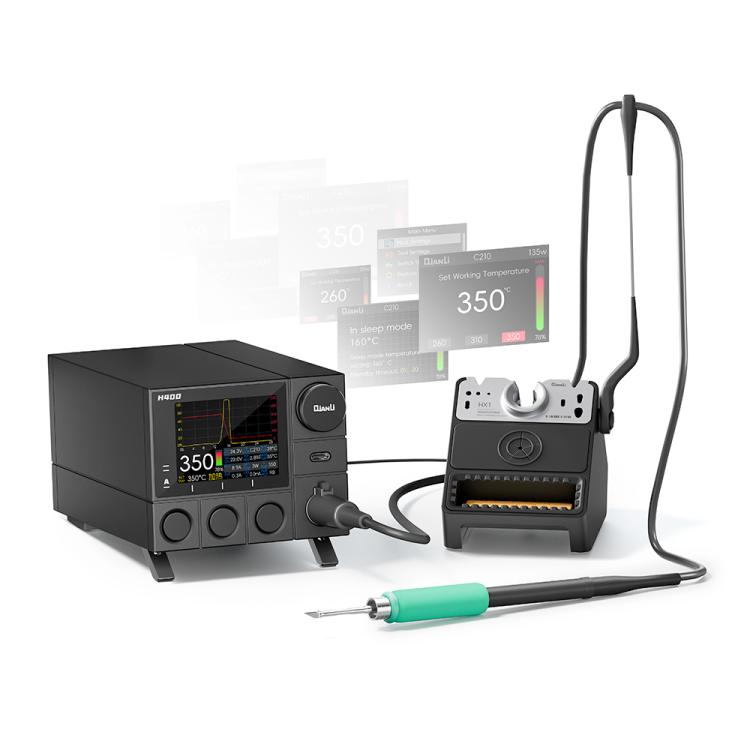 Black QIANLI smart soldering station kit with stand, display, and soldering iron