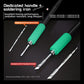 Green soldering iron handles with interchangeable tips and spare iron tines