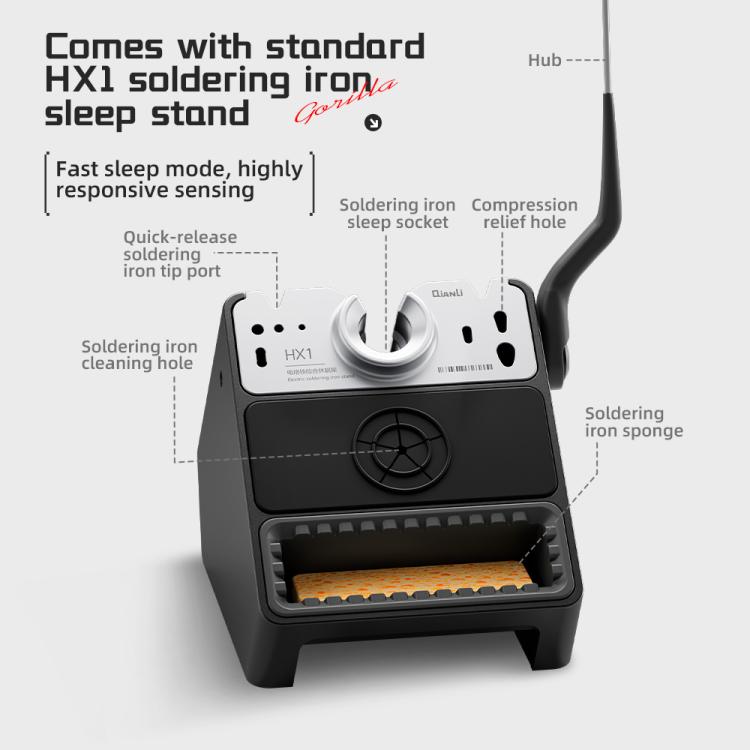 All-in-one sleep stand with HX1 holder and soldering iron sponge