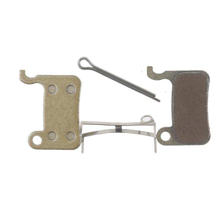 Resin semi-metal hydraulic brake pads for Xtech, pair with retaining pins and spring