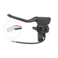Black brake handle with bell switch and visible wire connector