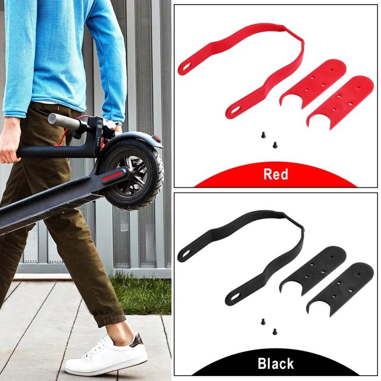 Black and red rear fender bracket set with gap covers and mounting hardware
