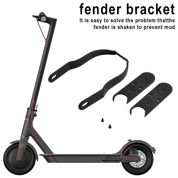 Black rear fender bracket kit with gap cover plates and mounting screws