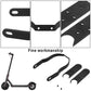 Black curved fender bracket with perforated mounting plates and screw holes