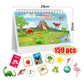 Busy book with dinosaur-themed page and 159-piece activity set