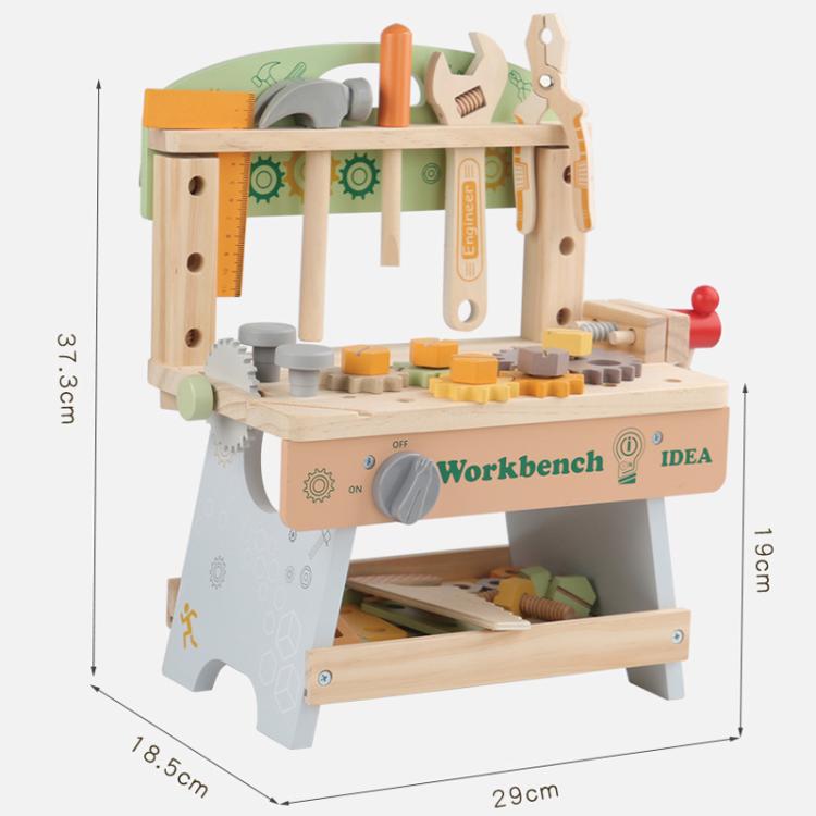 Simulation DIY Children Pretend Play Multifunctional Wooden Tool Bench