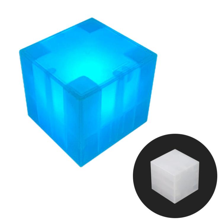 Blue translucent magnetic cube LED night light, 2.5 cm